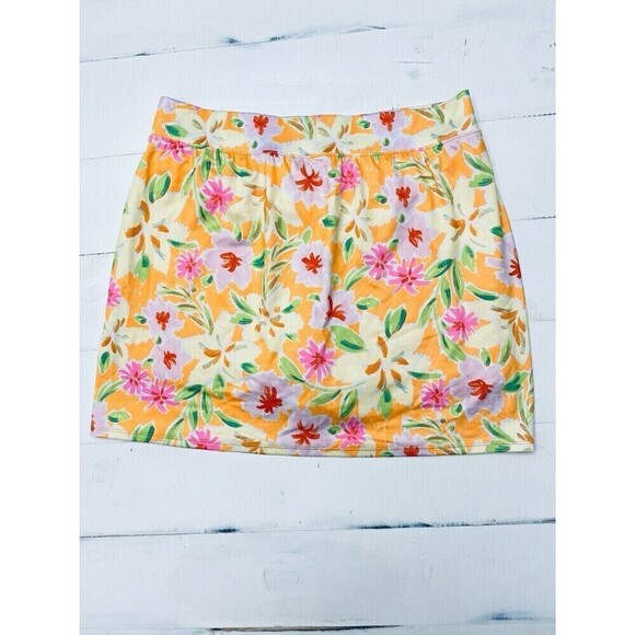 Crown & Ivy floral tiki hawaiian Sport Skort Sz M pickle ball tennis activewear - Picture 2 of 9